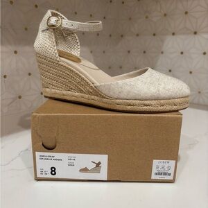 J. Crew Women's Gold Ankle Strap Espadrille Wedges